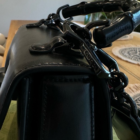 Gucci All Black Mini Bamboo 1947 Top Handle Bag - Picture 8 of 9